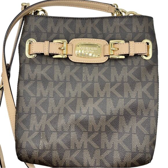 Michael Kors Crossbody / Signature Hamilton Crossbody; Brown EUC - Picture 1 of 13